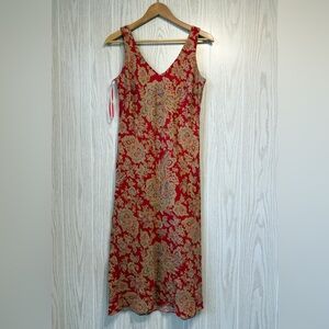 Lauren Ralph Lauren Paisley Linen Midi Dress Size 4